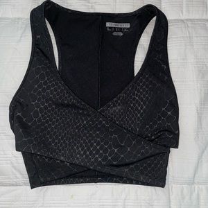 Forever  21 snakeskin cross cross sports bra